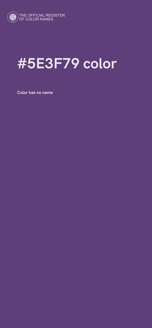 #5E3F79 color image