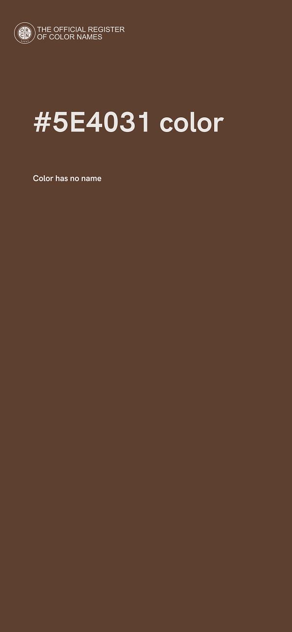 #5E4031 color image