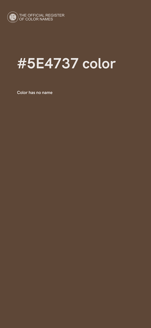#5E4737 color image