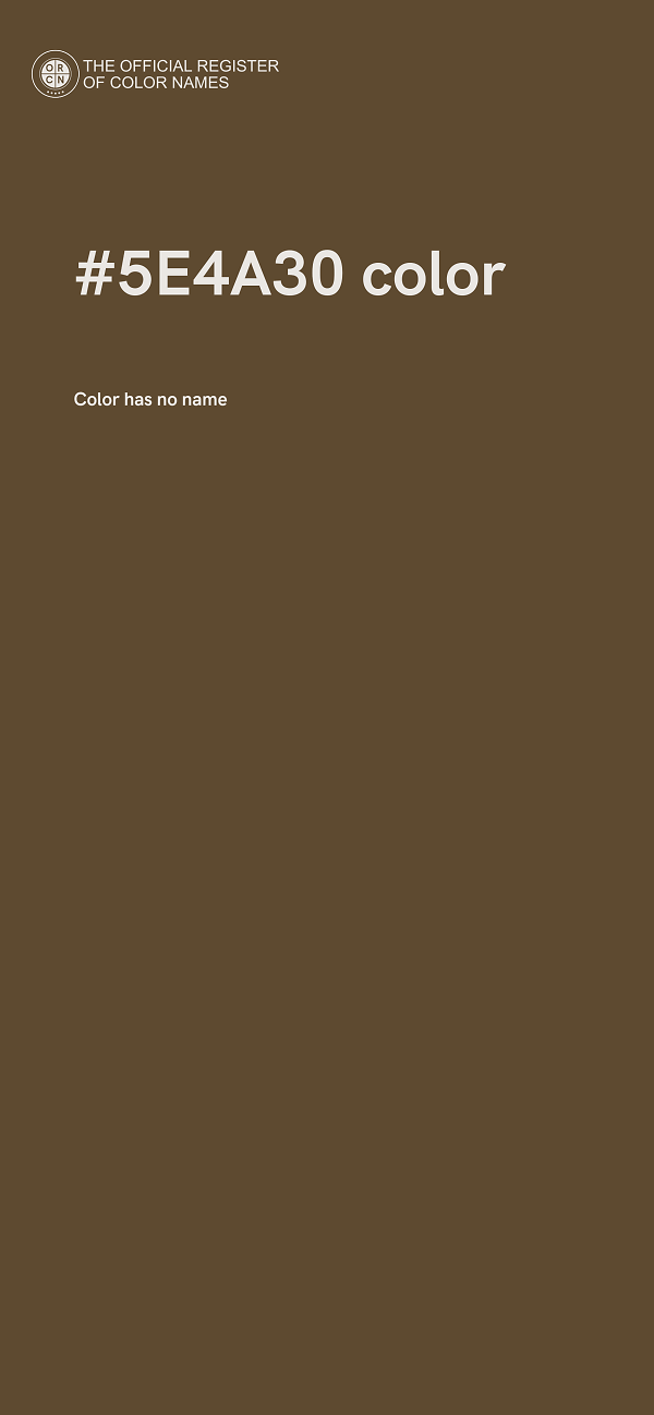 #5E4A30 color image