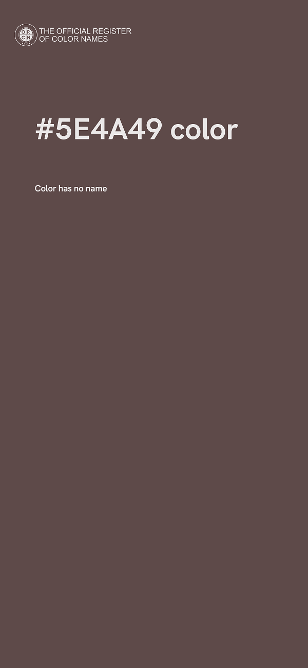 #5E4A49 color image