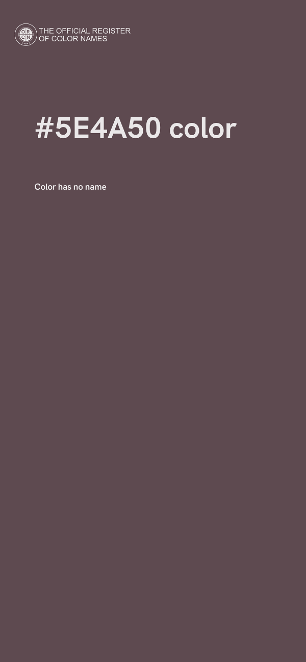 #5E4A50 color image