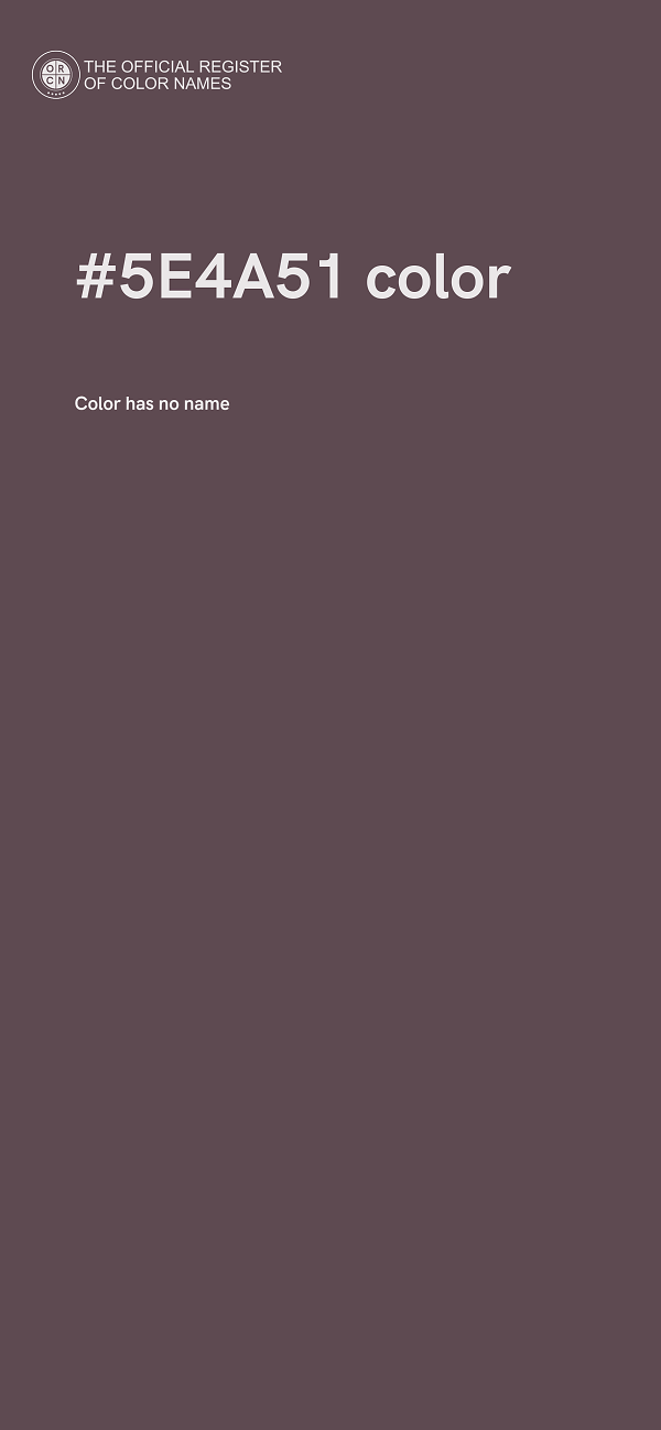 #5E4A51 color image