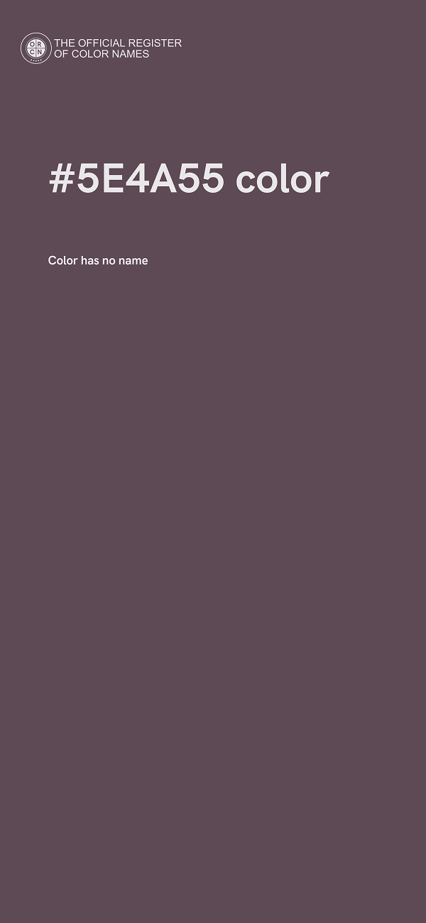 #5E4A55 color image