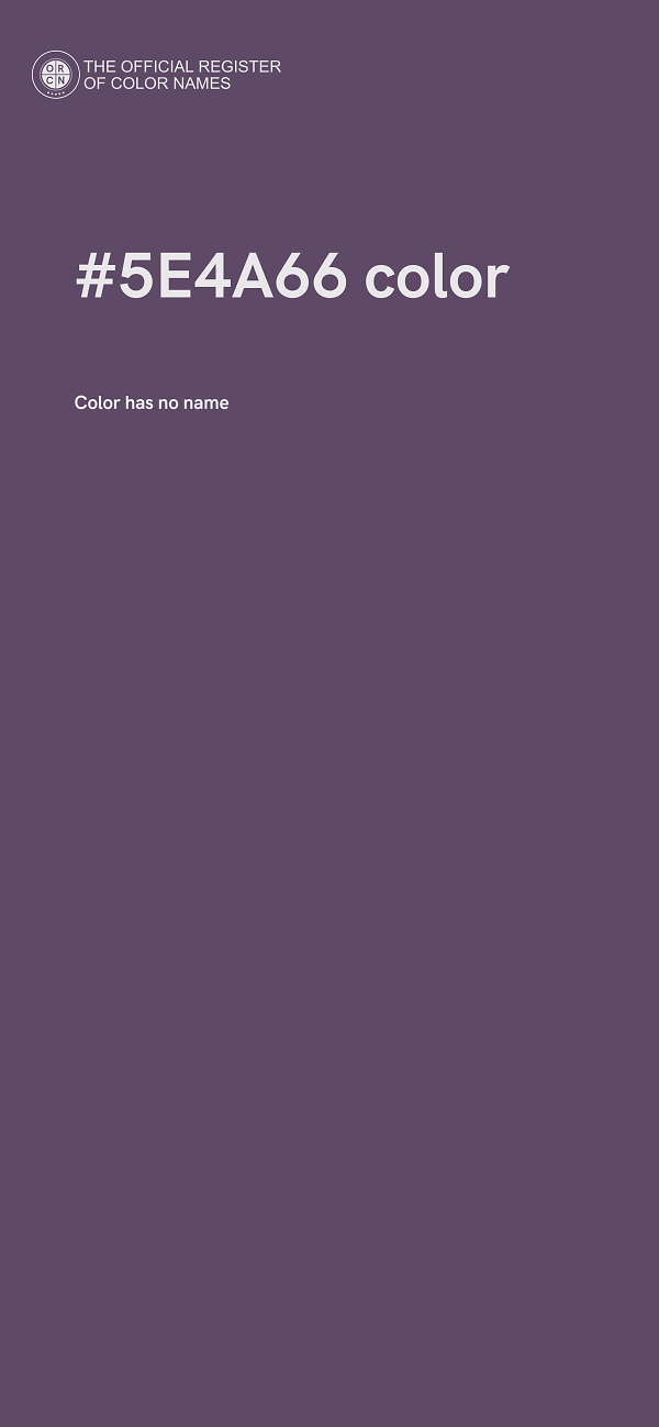 #5E4A66 color image