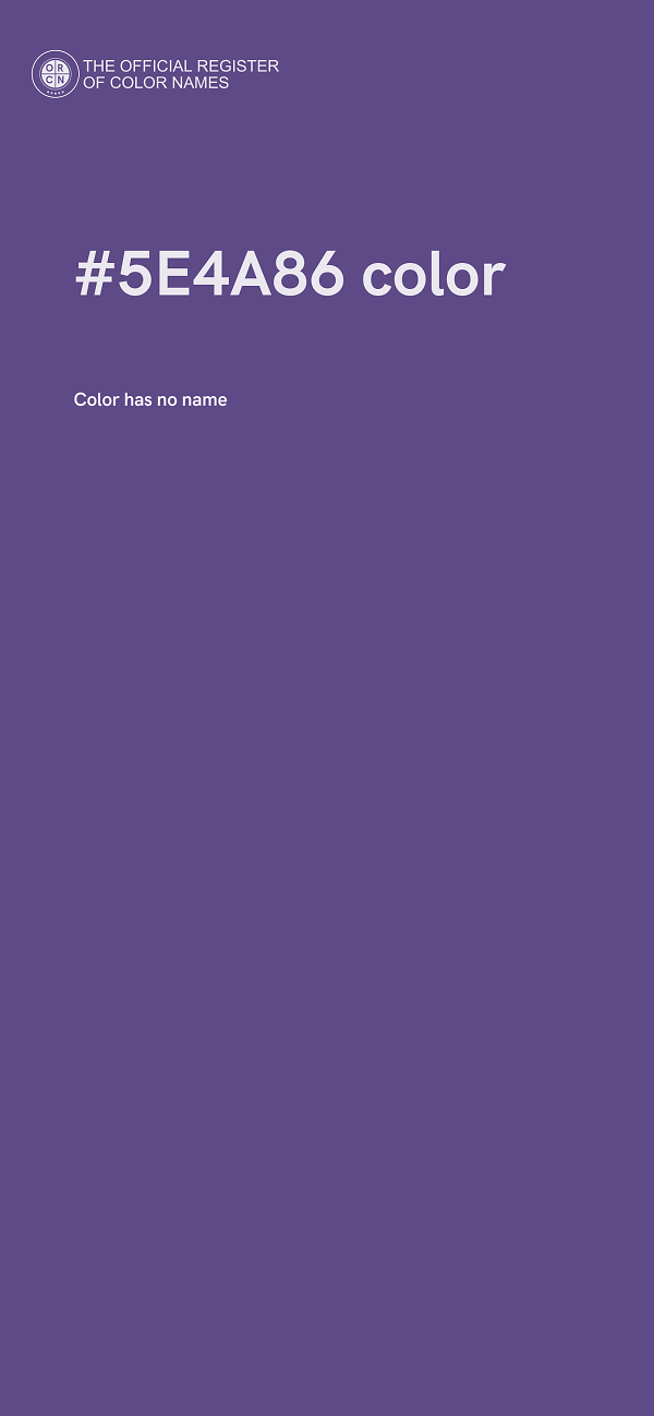 #5E4A86 color image