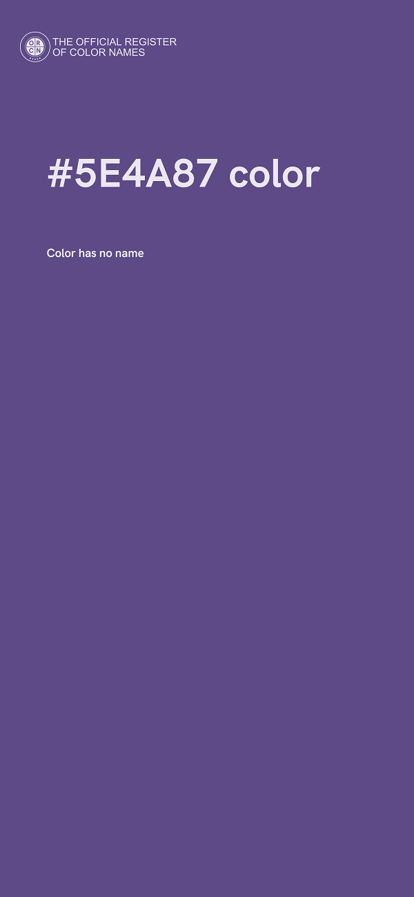#5E4A87 color image