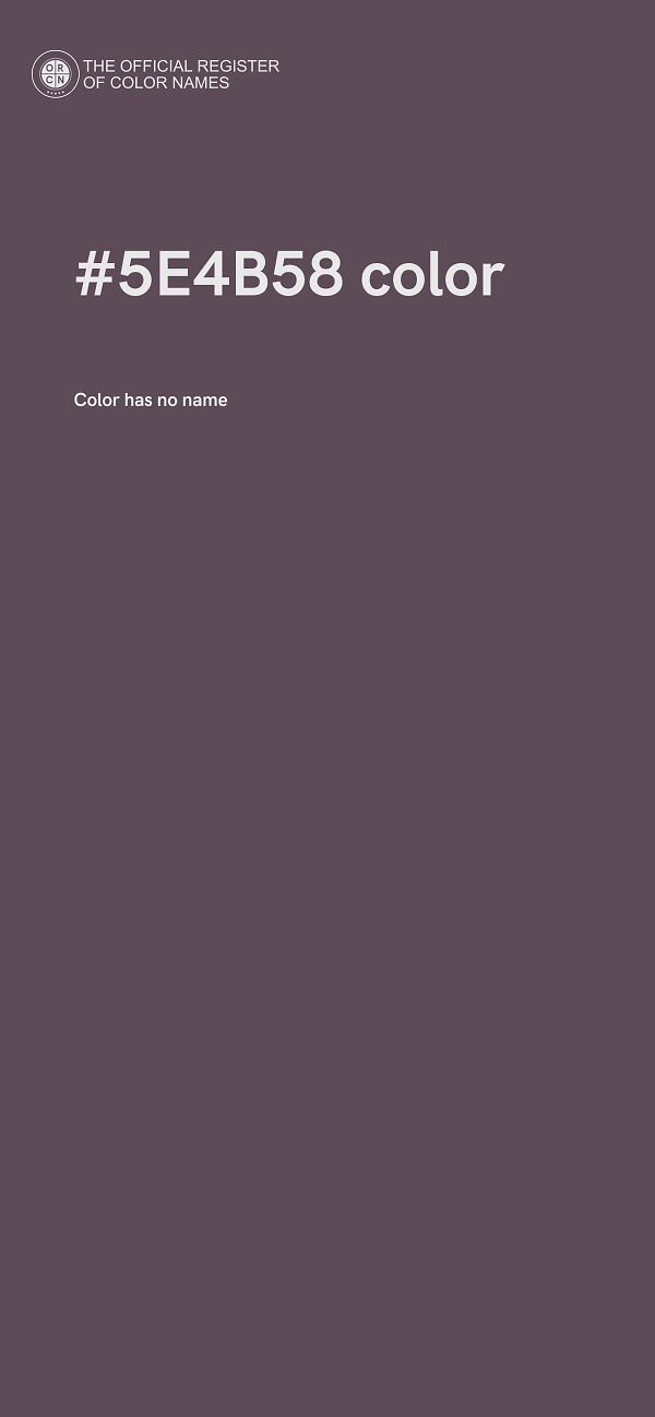 #5E4B58 color image