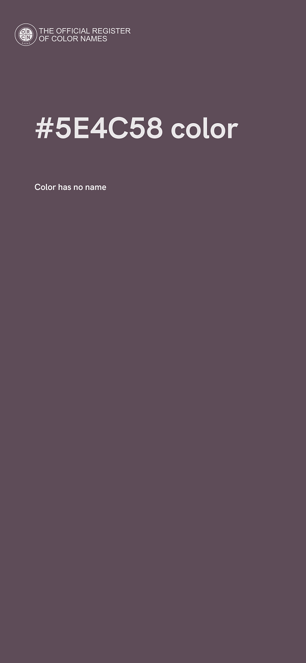 #5E4C58 color image
