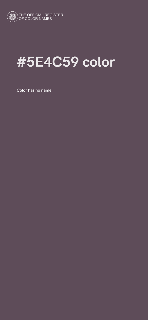 #5E4C59 color image