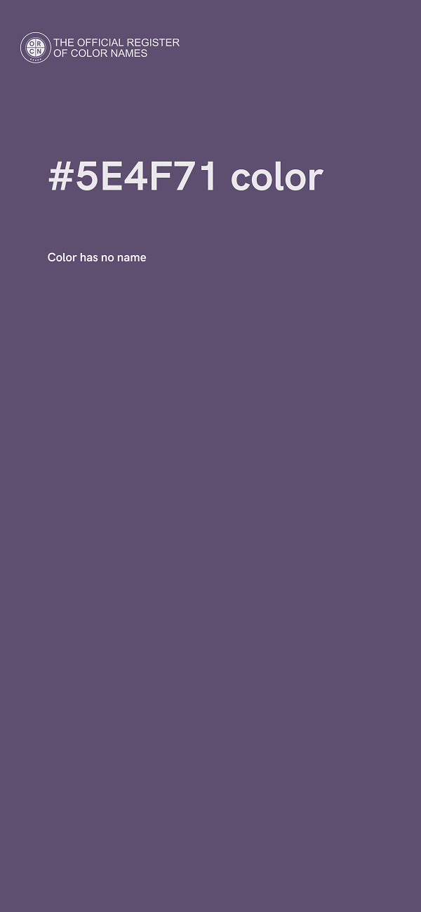 #5E4F71 color image