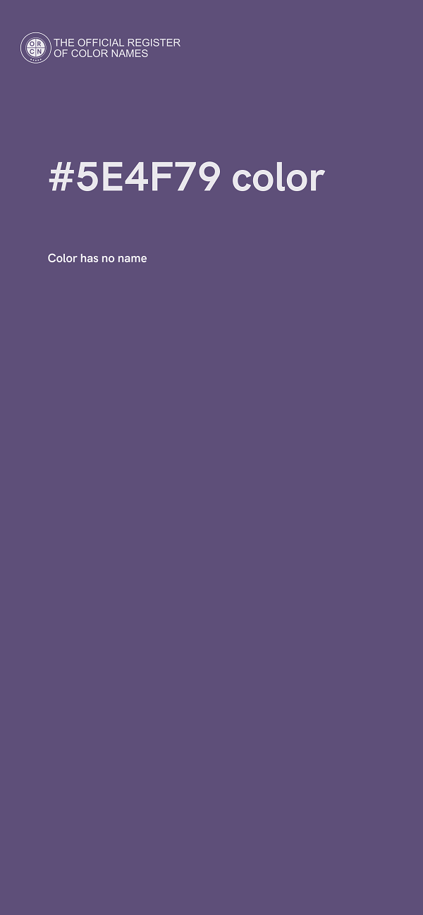 #5E4F79 color image