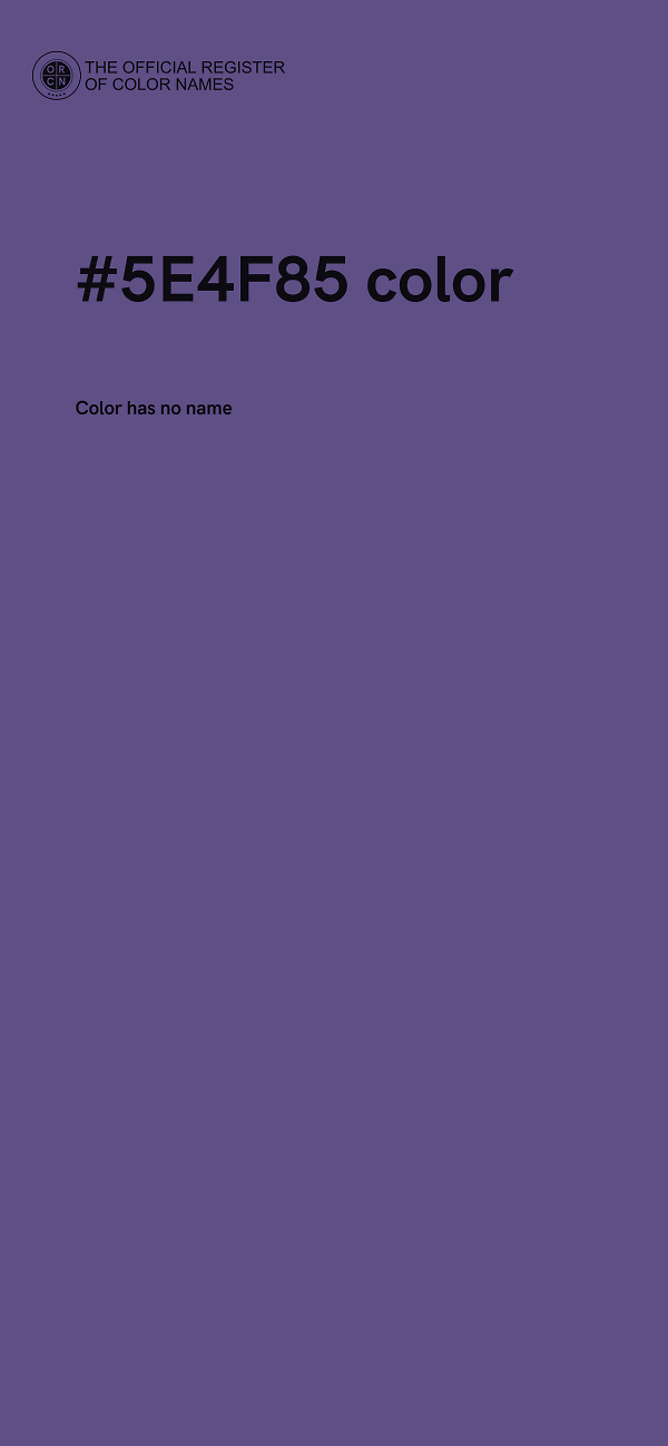 #5E4F85 color image