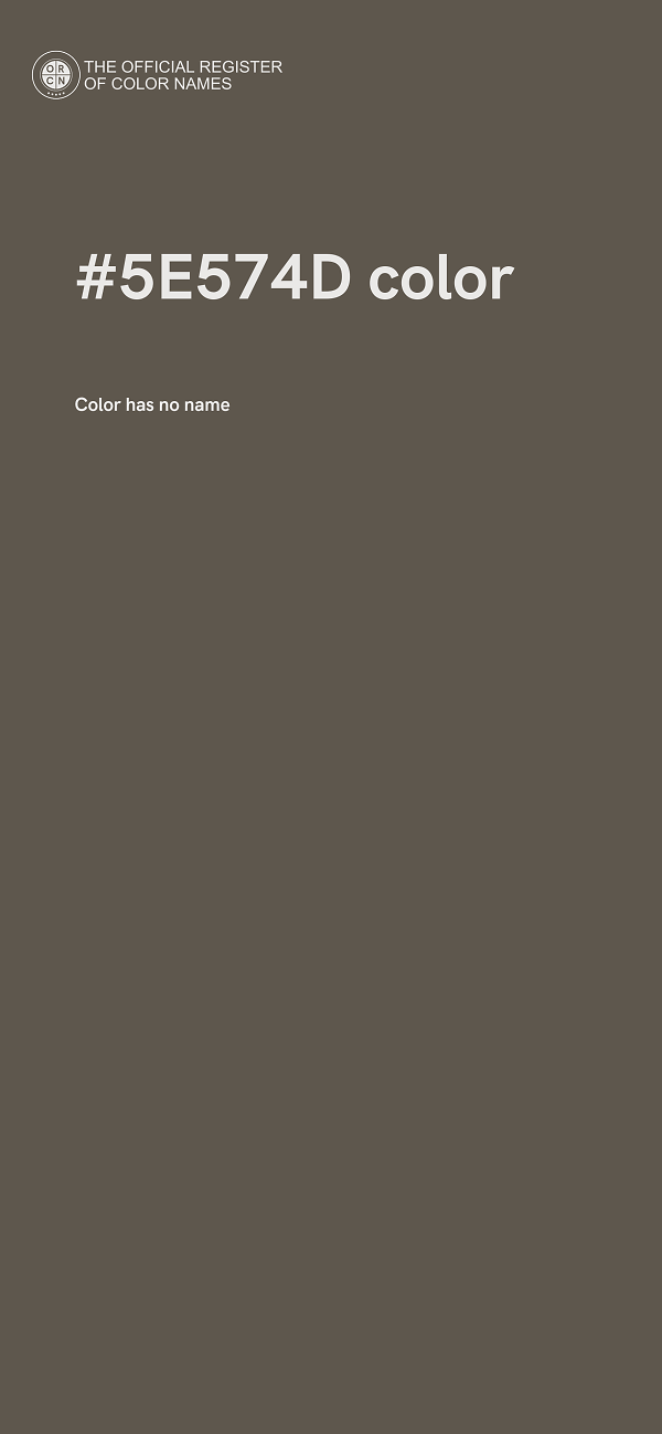 #5E574D color image