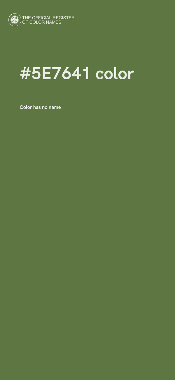 #5E7641 color image