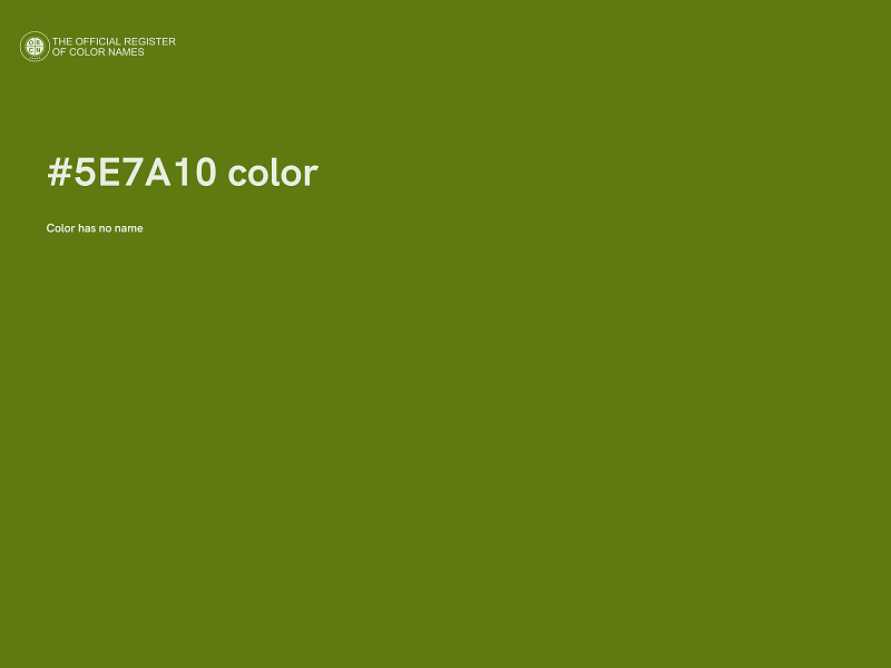 #5E7A10 color image