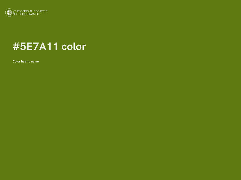 #5E7A11 color image