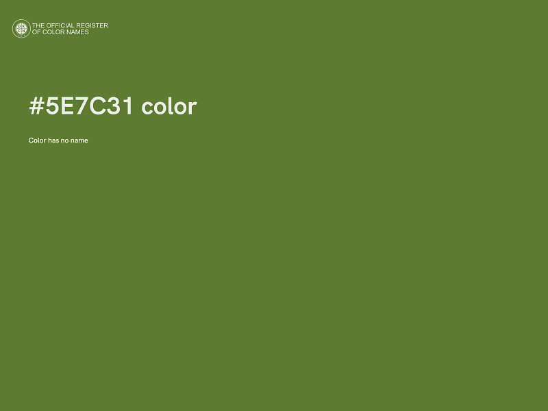 #5E7C31 color image