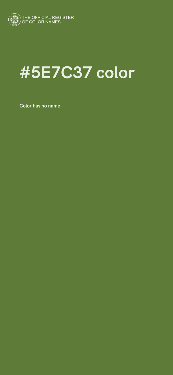 #5E7C37 color image