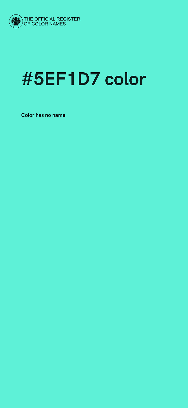 #5EF1D7 color image