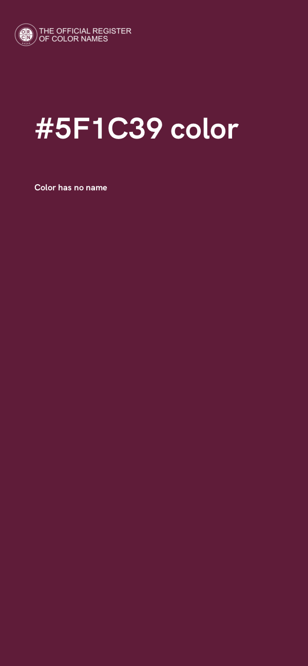 #5F1C39 color image