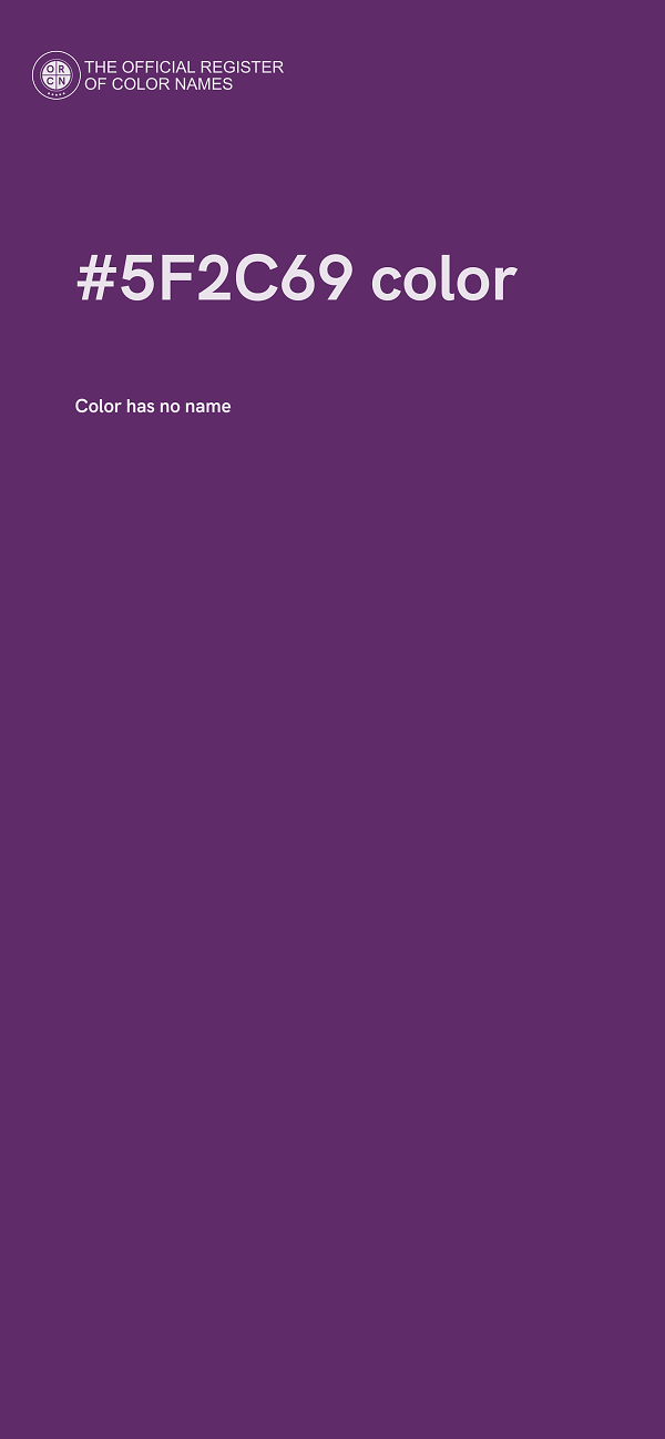 #5F2C69 color image