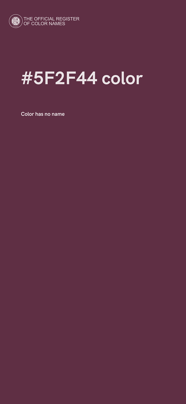 #5F2F44 color image