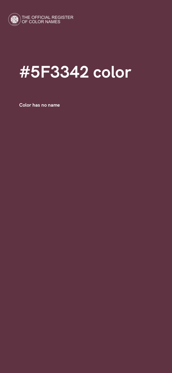 #5F3342 color image
