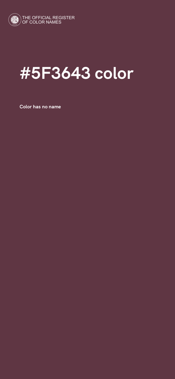 #5F3643 color image