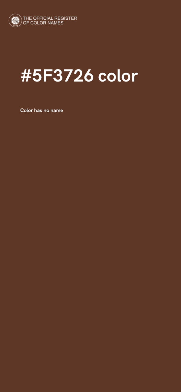 #5F3726 color image
