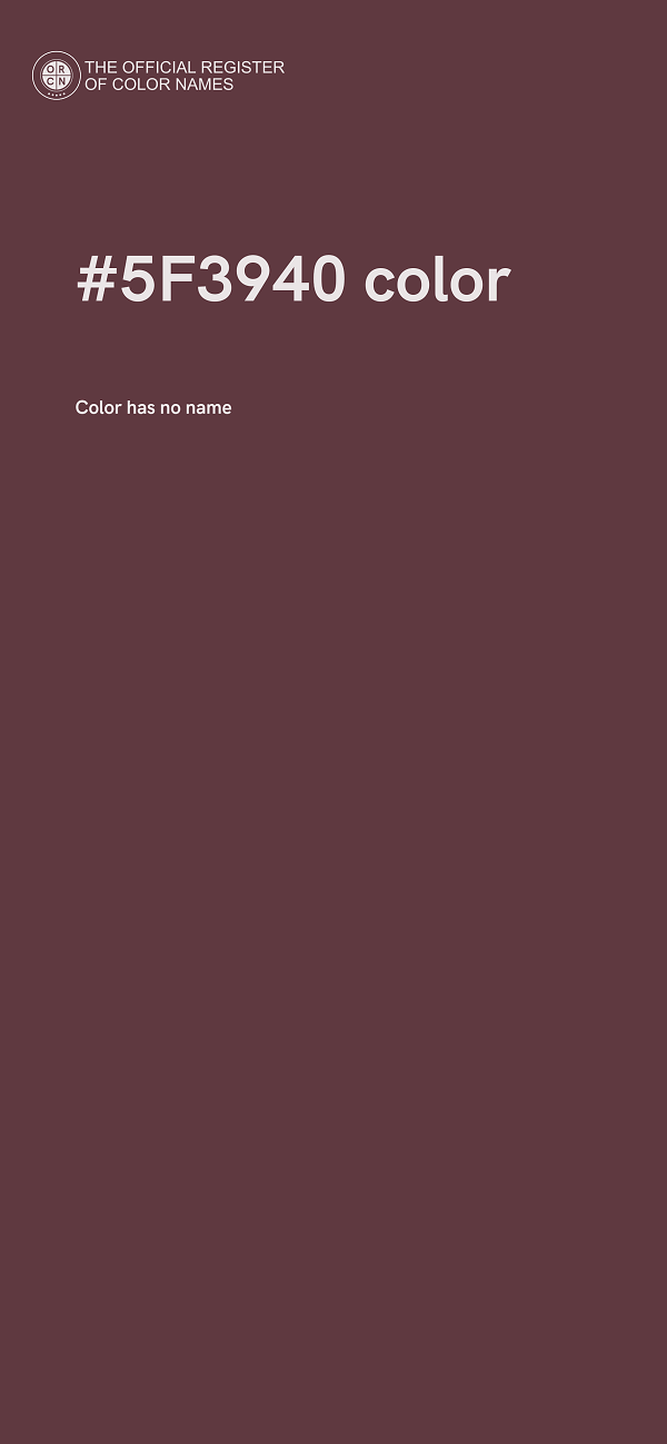 #5F3940 color image
