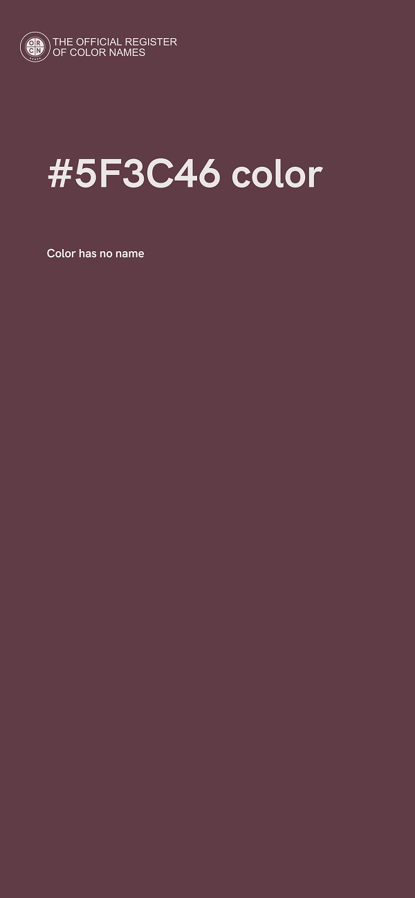 #5F3C46 color image