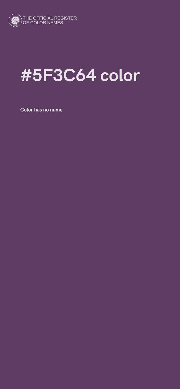 #5F3C64 color image