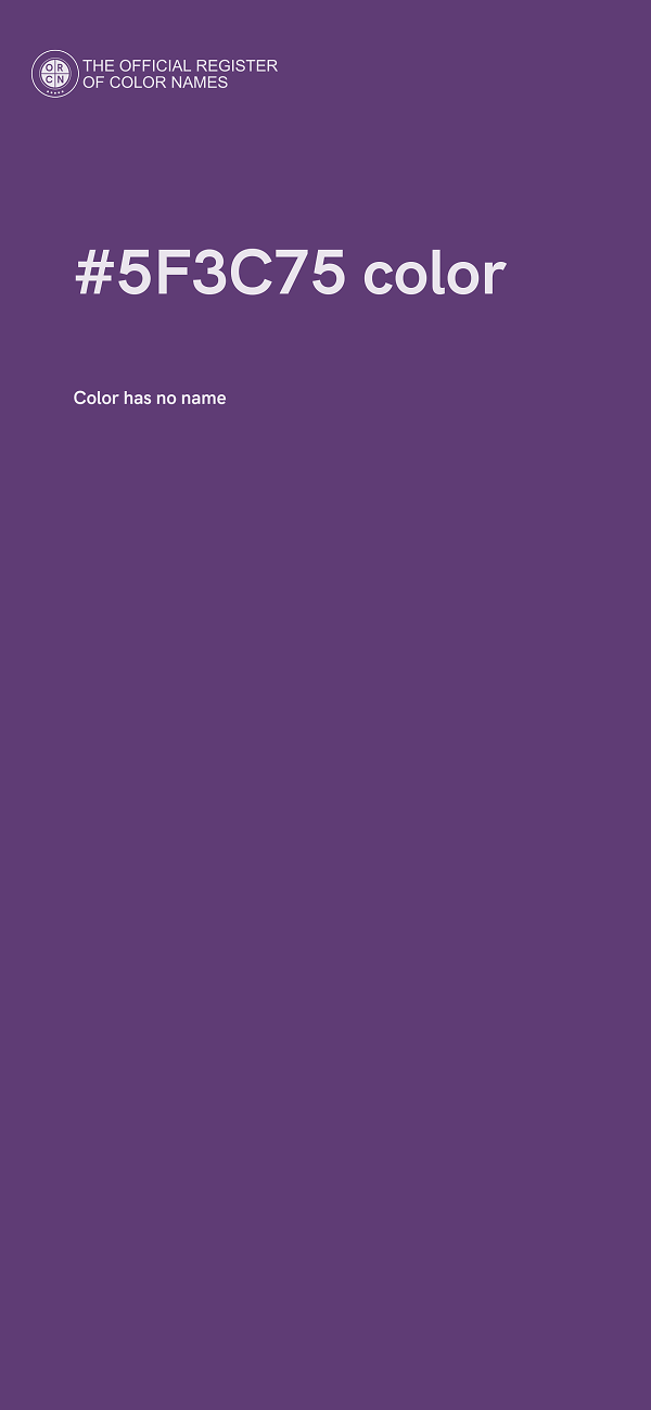 #5F3C75 color image