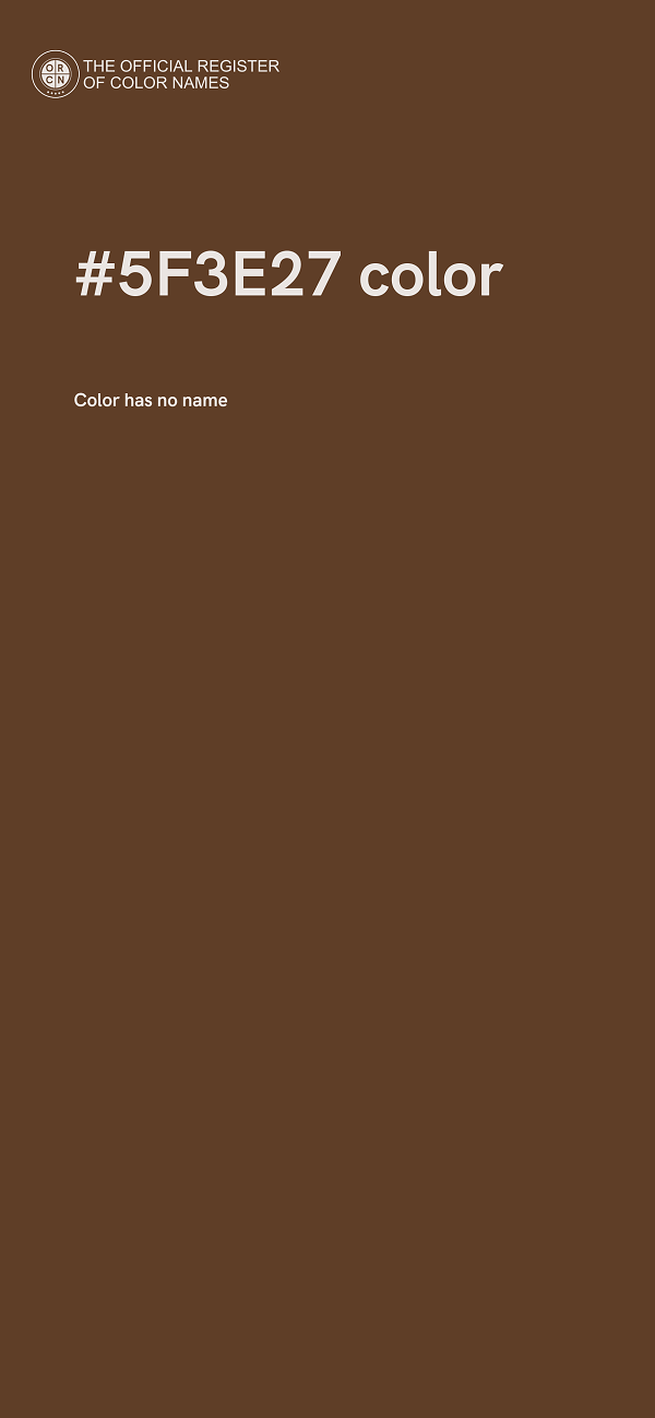 #5F3E27 color image