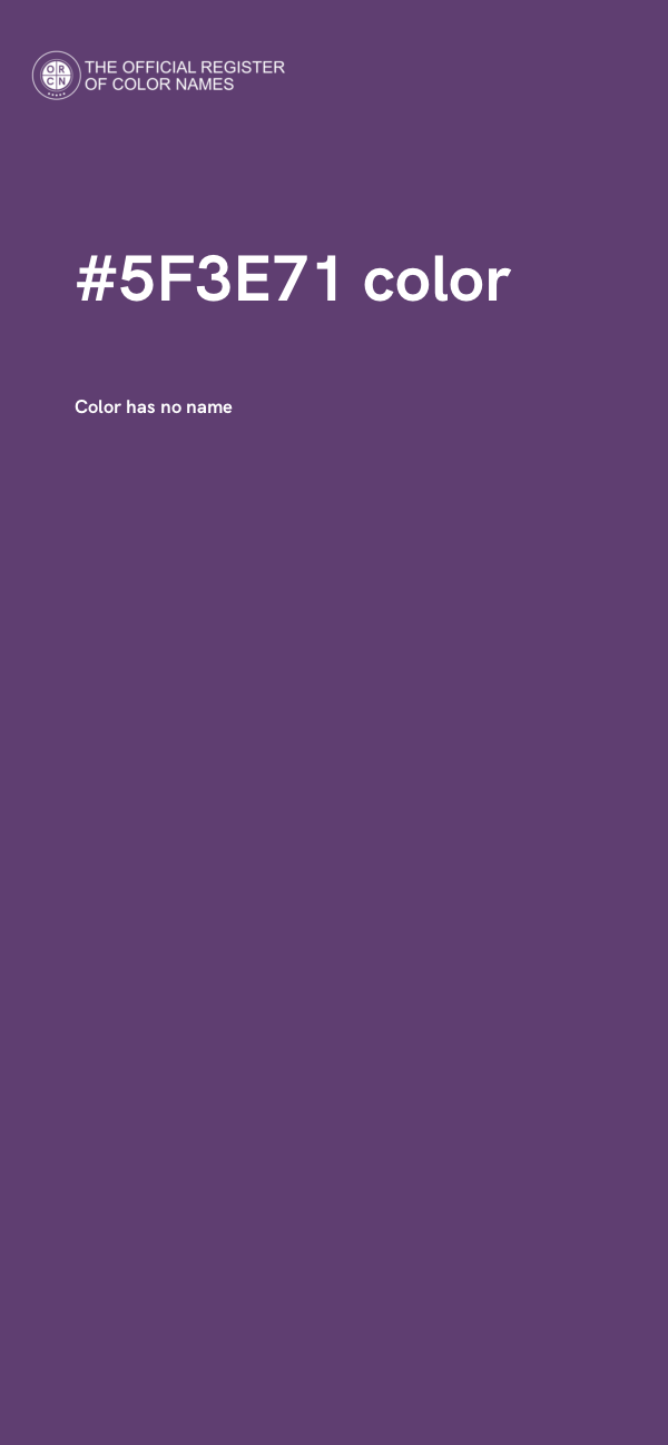 #5F3E71 color image