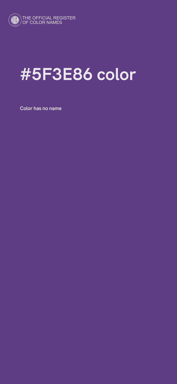 #5F3E86 color image