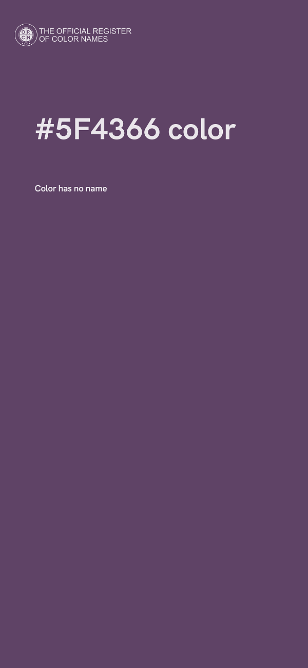 #5F4366 color image