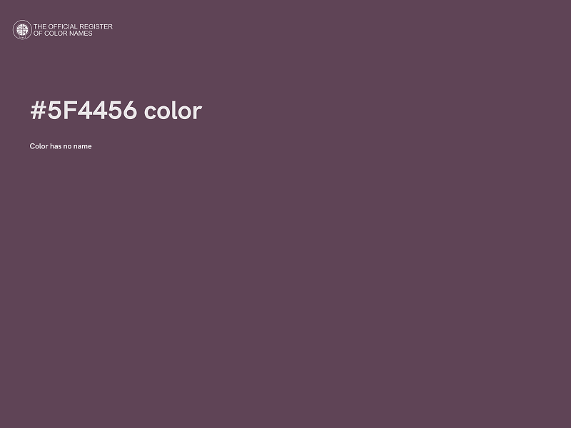 #5F4456 color image