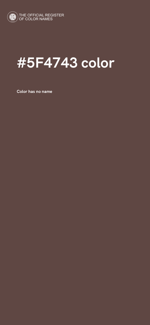 #5F4743 color image