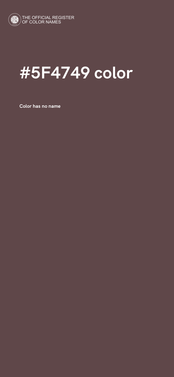 #5F4749 color image