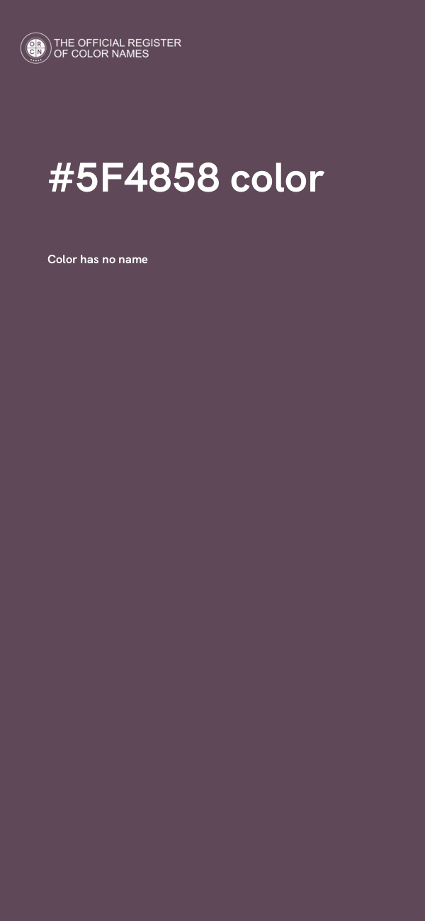 #5F4858 color image