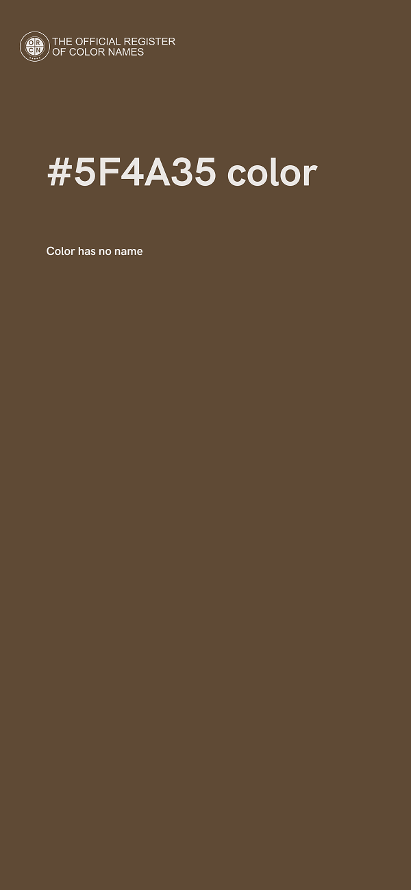 #5F4A35 color image