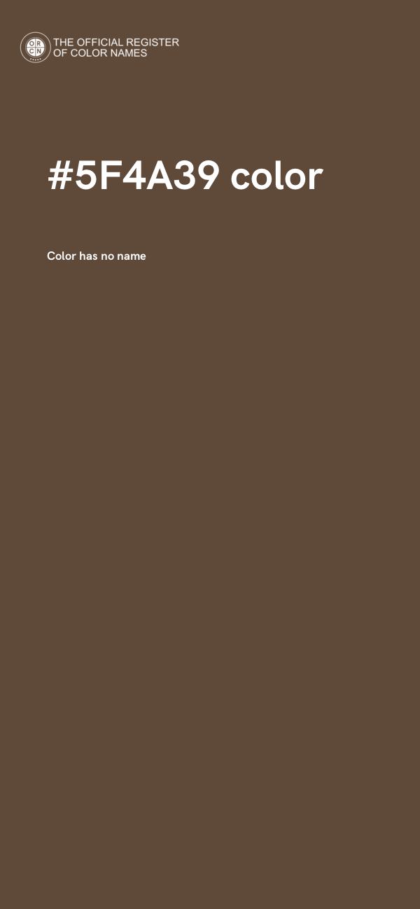 #5F4A39 color image