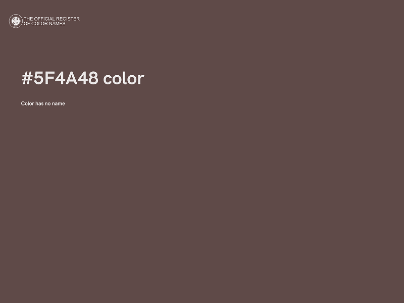 #5F4A48 color image