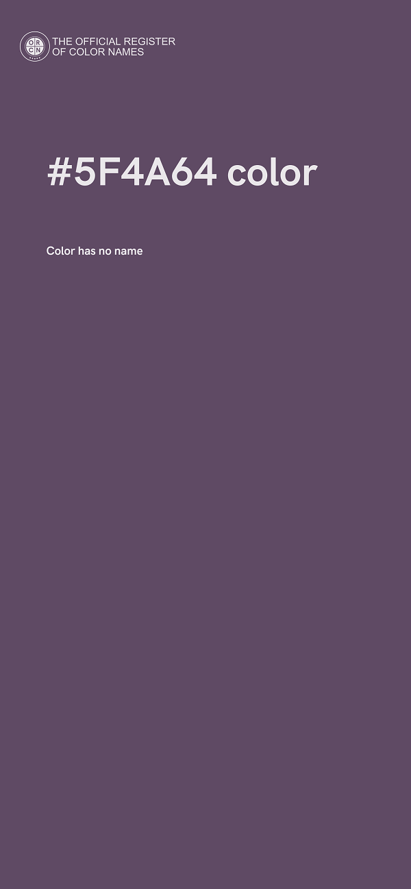#5F4A64 color image