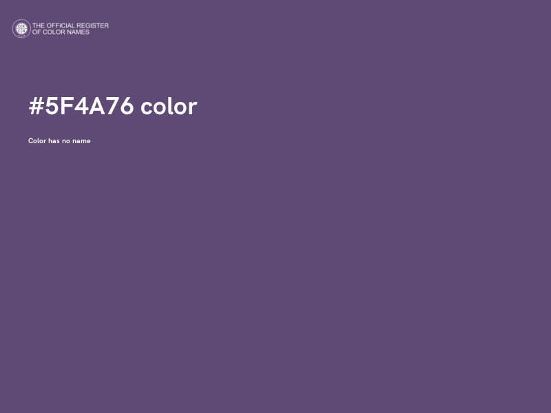 #5F4A76 color image