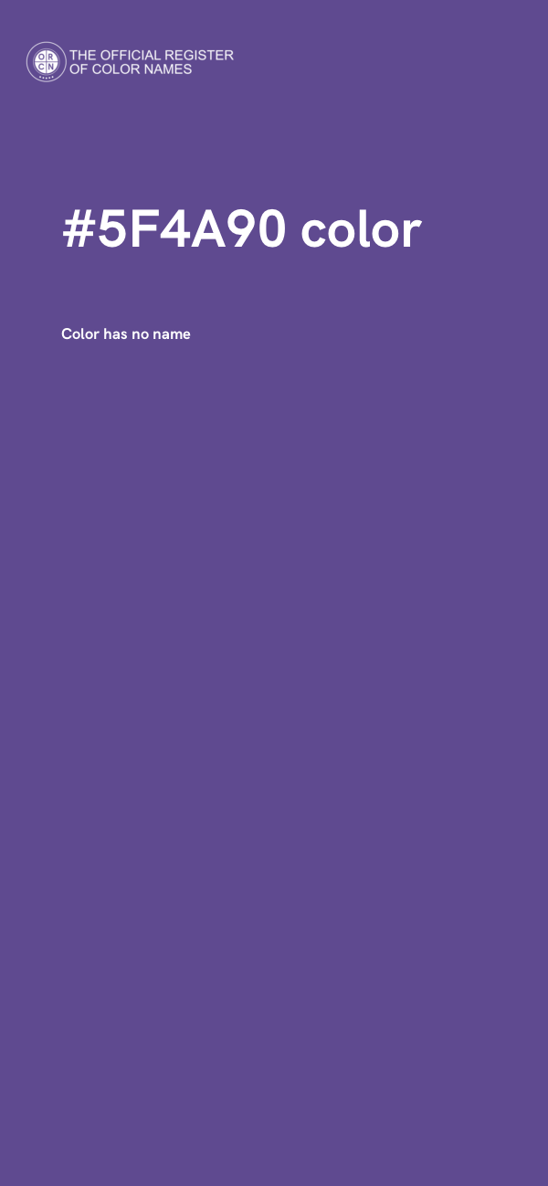 #5F4A90 color image
