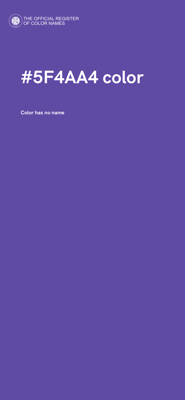 #5F4AA4 color image
