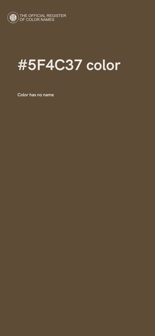#5F4C37 color image